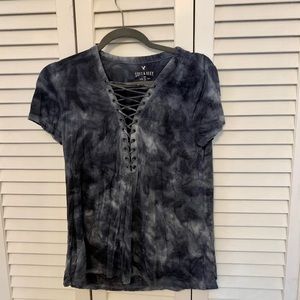 American eagle blue tie-dye shirt